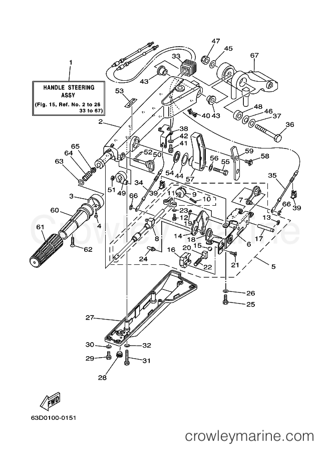 Yamaha Motors 40V (63D) [020] - STEERING