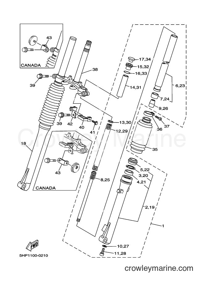 2000 Dirt Bike TT-R125 - TT-R125 (5HP1) [030] - FRONT FORK