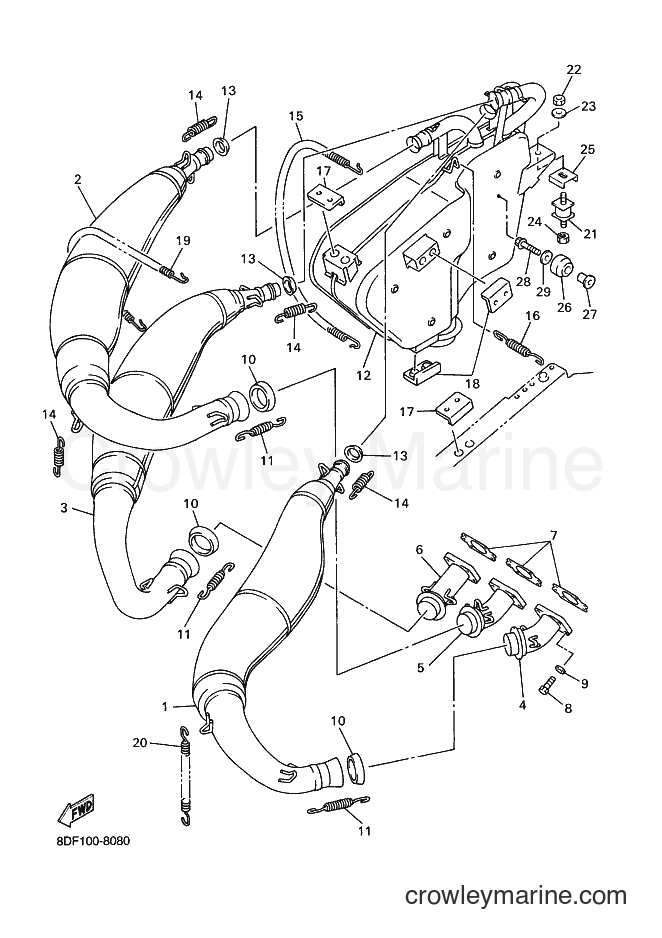 1998 Snowmobile SRX600 - SRX600 (8DF1) [030] - EXHAUST