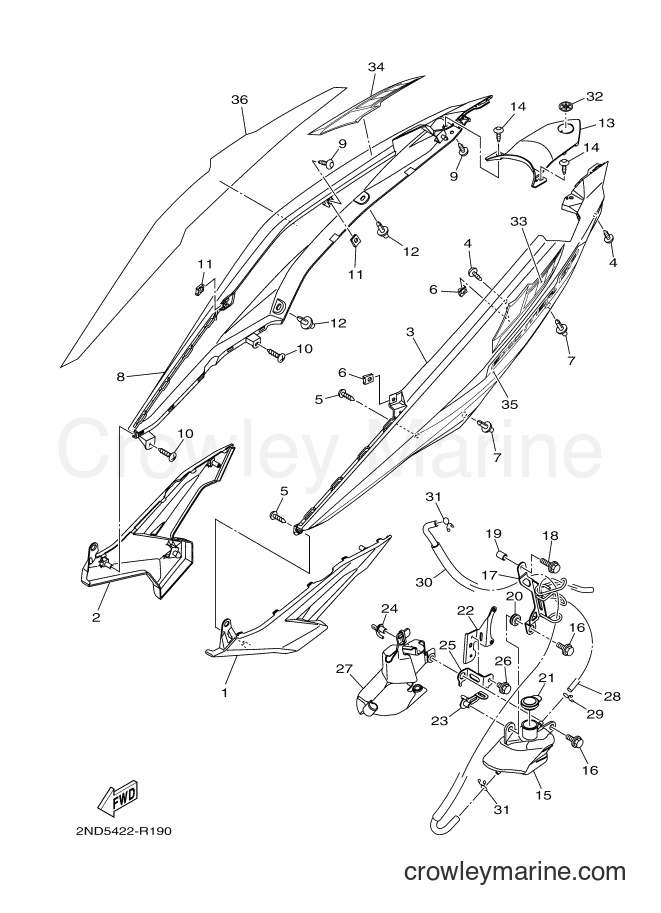 Yamaha Motors T150 (2ND6) [990] - SIDE COVER
