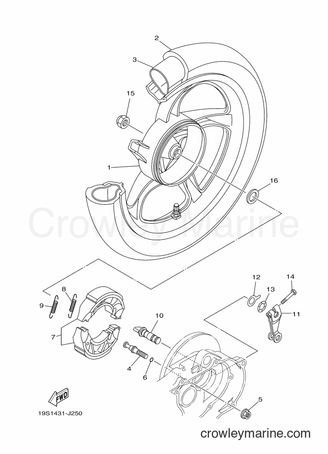 2010 Scooter AL115S - AL115S (19S2) [010] - REAR WHEEL FOR CAST WHEEL
