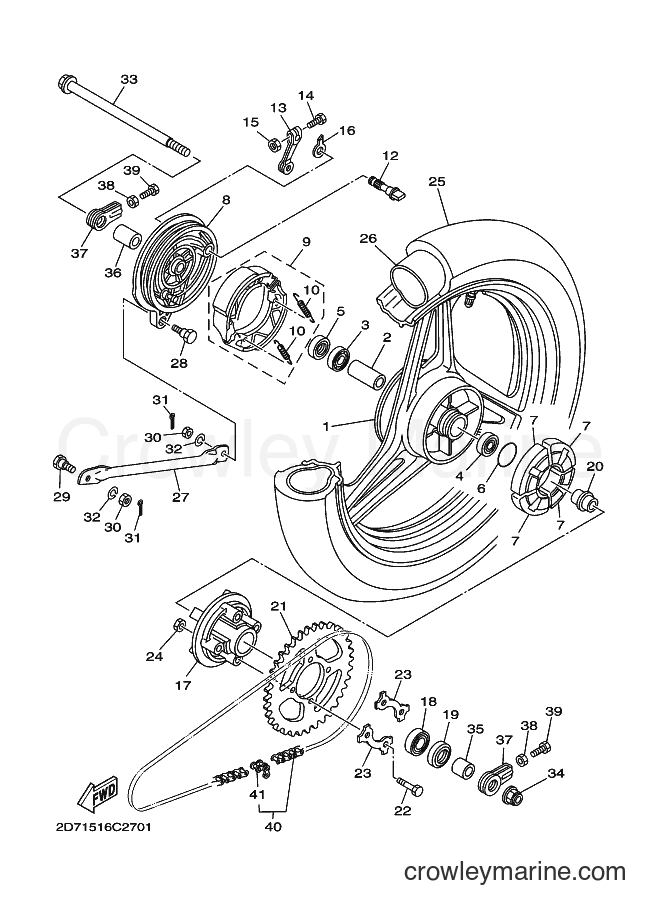 Yamaha Motors YBR125ESD (4P22) [010] - REAR WHEEL