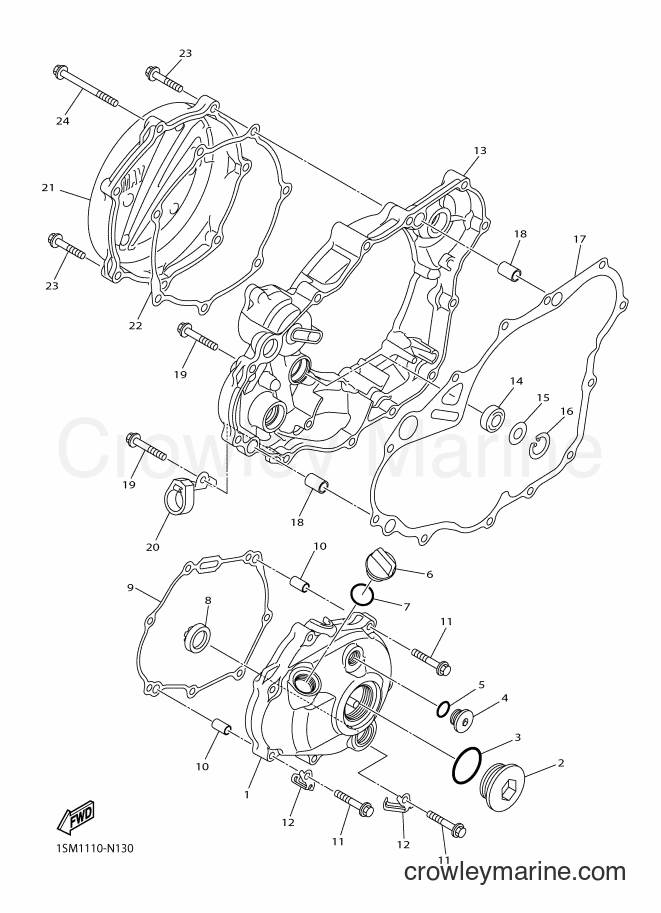 Yamaha Motors YZ250F (1SMD) [020] - CRANKCASE COVER 1