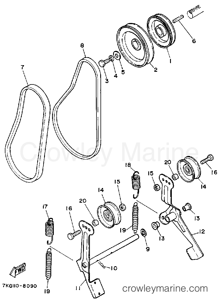 1988 Yamaha Outdoor Equipment 828 - YS828WM - V-BELT - PULLEY