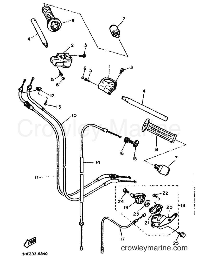 1989 Sport Bike FZR600 - FZR600 (3HE1) [999] - STEERING HANDLE & CABLE