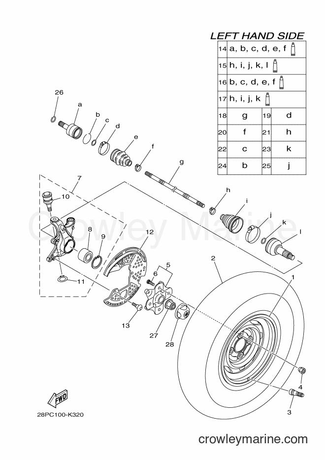 2011 ATV YFM550FWA - YFM550FWA (28PD) [010] - FRONT WHEEL