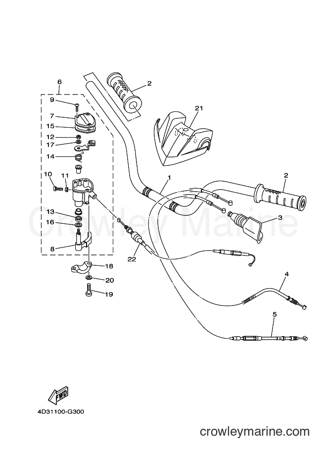 Yamaha Motors YFM250R (4D3F) [010] - STEERING HANDLE & CABLE