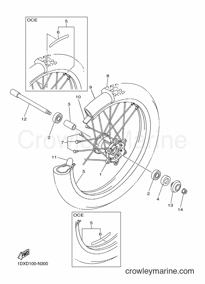 2014 Dirt Bike WR450F - WR450F (1DXD) [010] - FRONT WHEEL