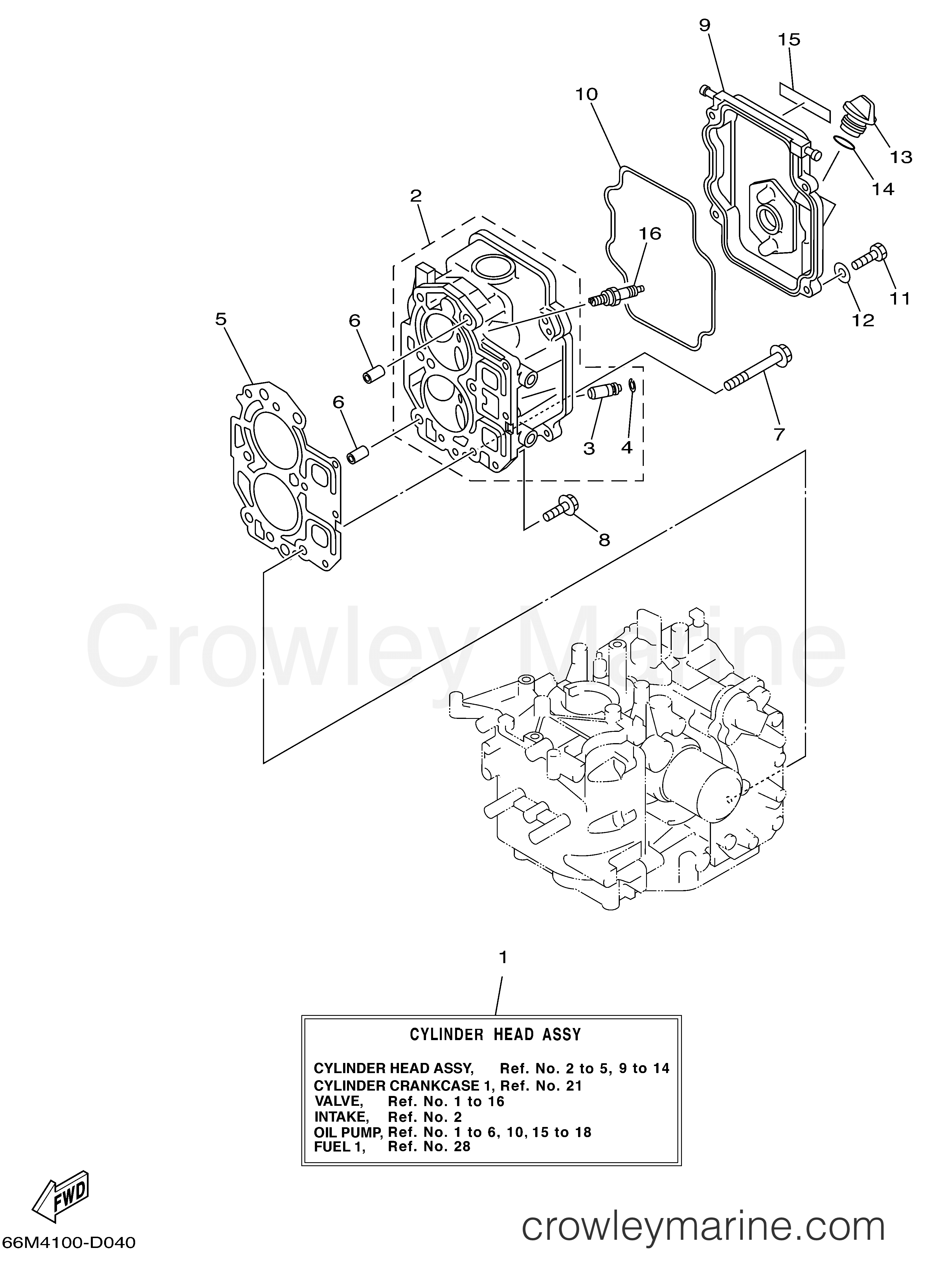 Yamaha Motors F15PLRD - CYLINDER HEAD ASSY