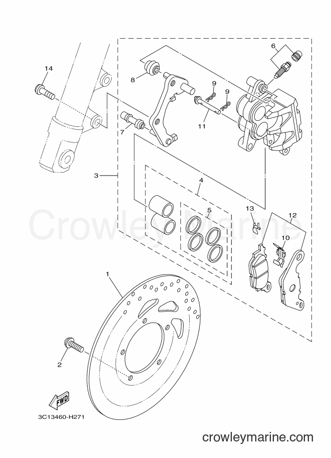 2014 Street Bike FZ150 - FZ150 (2SD2) [010] - FRONT BRAKE CALIPER