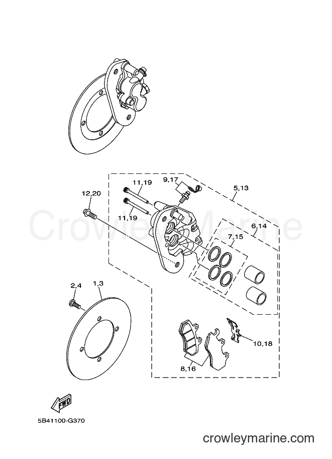 2011 ATV YXR700F - YXR700F (42SS) [010] - REAR BRAKE CALIPER