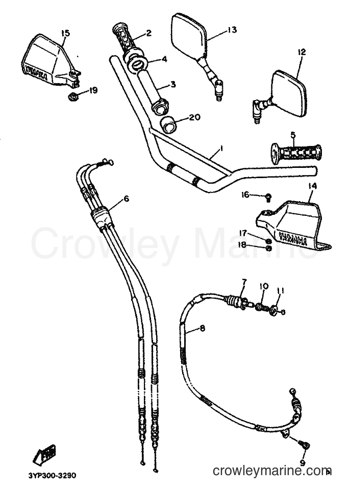 1993 Dirt Bike XT600 - XT600 (4AE3) [999] - STEERING HANDLE & CABLE