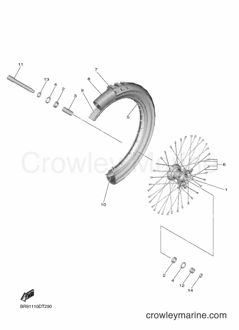 2019 Dirt Bike YZ450F - YZ450F (BR96) [010] - FRONT WHEEL