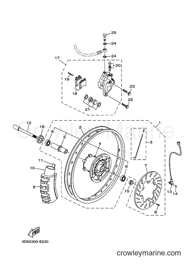 2006 Dirt Bike XT125R - XT125R (3D63) [010] - FRONT WHEEL & BRAKE SYSTEM