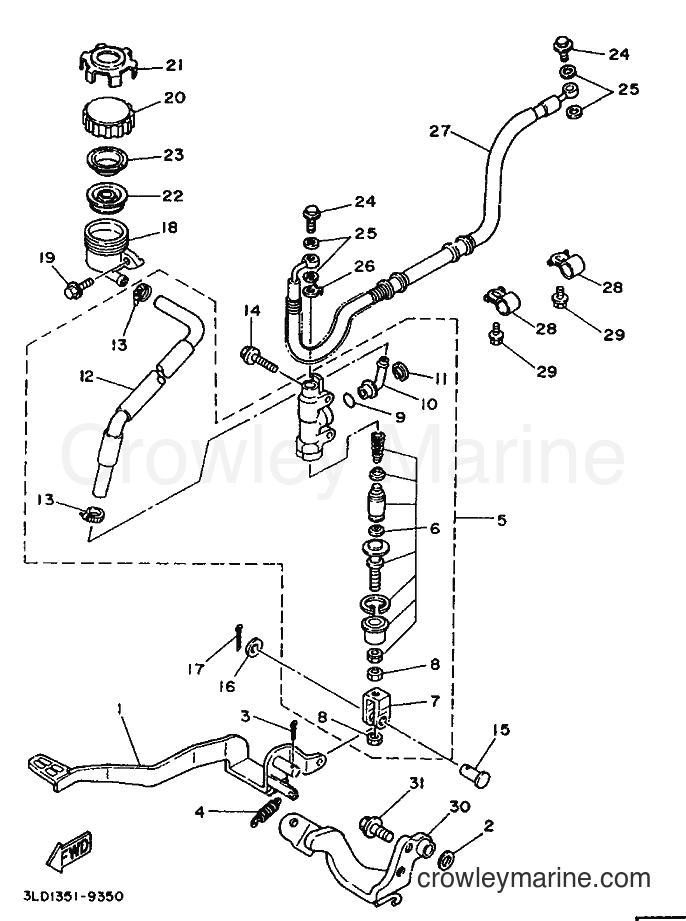 1989 Dirt Bike XTZ750 - XTZ750 (3LD2) [999] - REAR MASTER CYLINDER