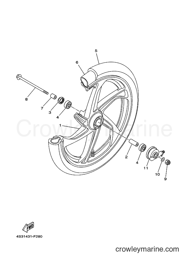 2007 Dirt Bike JT135 - JT135 (4S32) [010] - FRONT WHEEL FOR CAST WHEEL