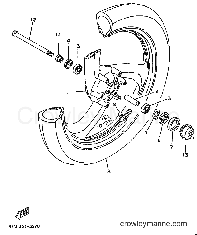 1993 Dirt Bike TDR125 - TDR125 (4GW1) [999] - FRONT WHEEL