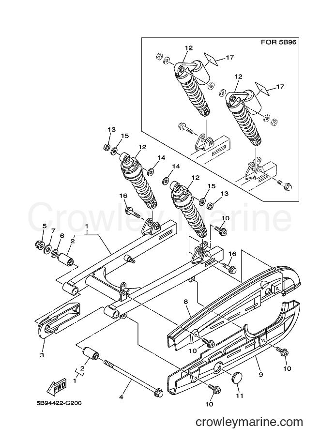 2008 Scooter T110SEC - T110SEC (5B96) [010] - REAR ARM & SUSPENSION