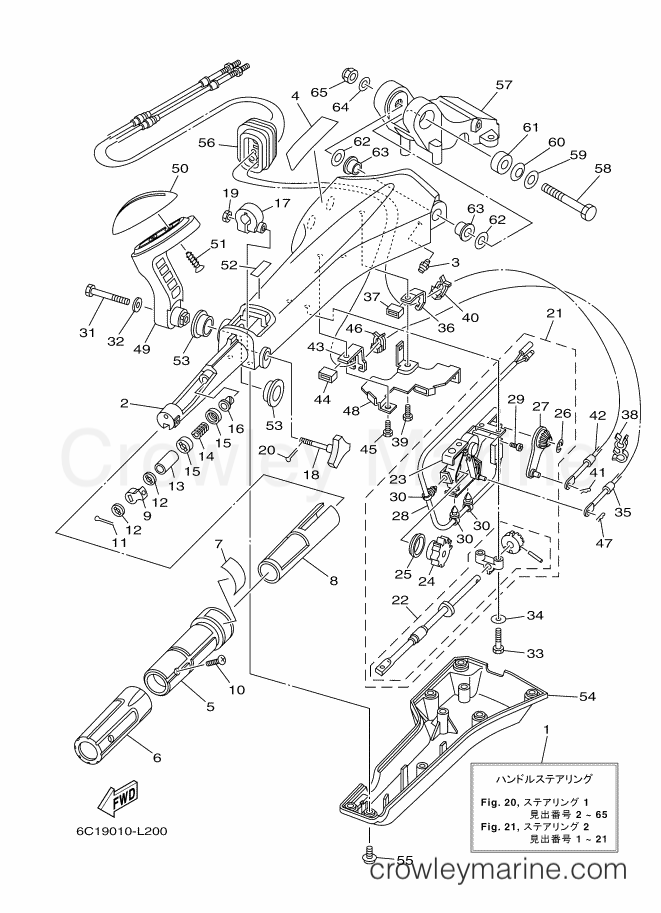 Yamaha Motors F50FEHDL (6C19) [330] - STEERING 1