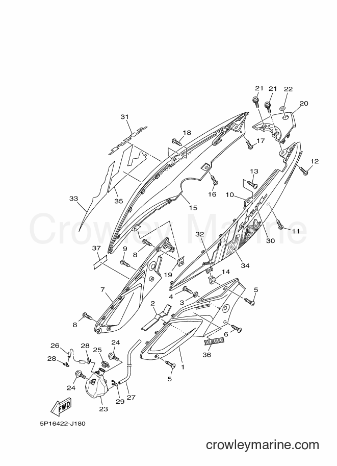 2010 Scooter AT135C - AT135C (5P16) [010] - SIDE COVER