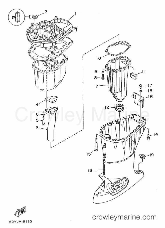 Yamaha Motors F50TLHW (62Y0) [020] - UPPER CASTING
