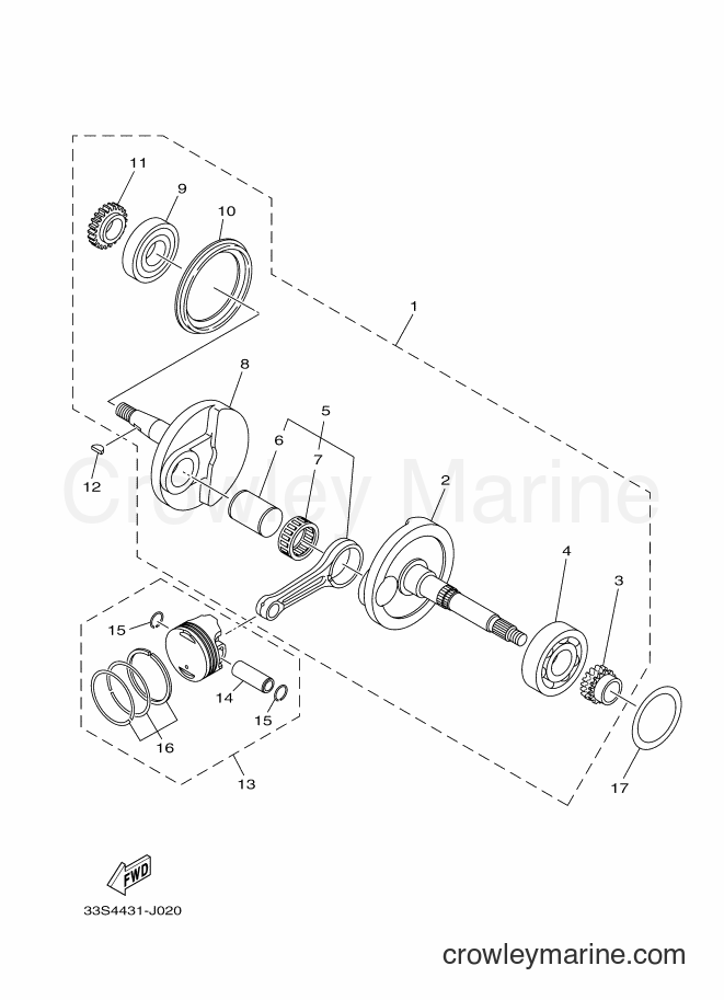 2012 Scooter AL125 - AL125 (33S9) [010] - CRANKSHAFT & PISTON