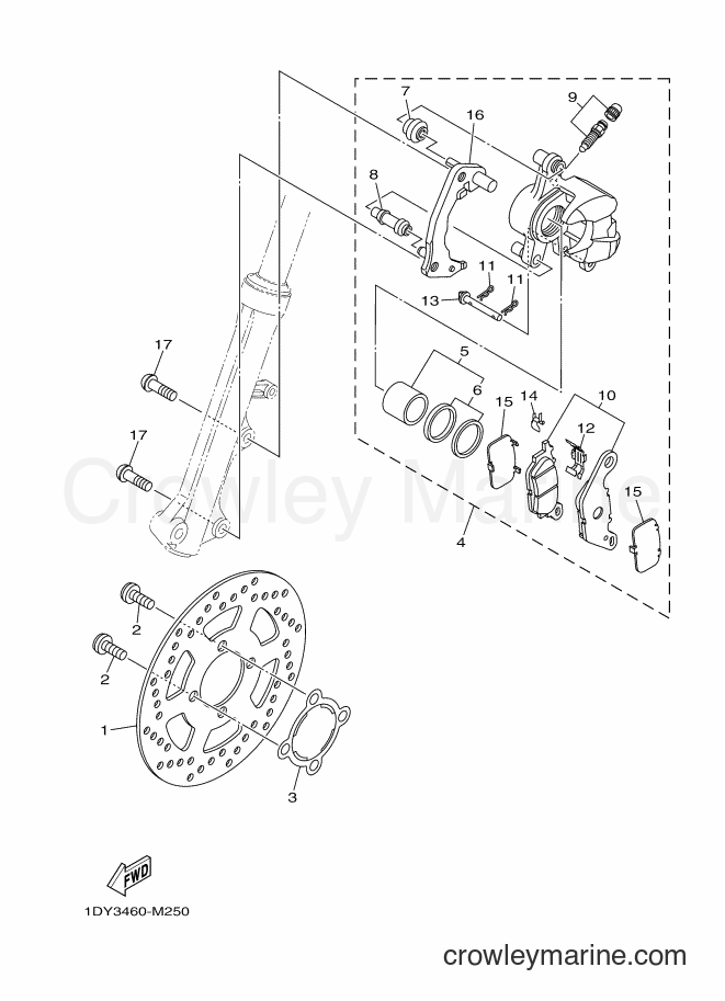 2013 Scooter T115FSEC - T115FSEC (1DY3) [010] - FRONT BRAKE CALIPER