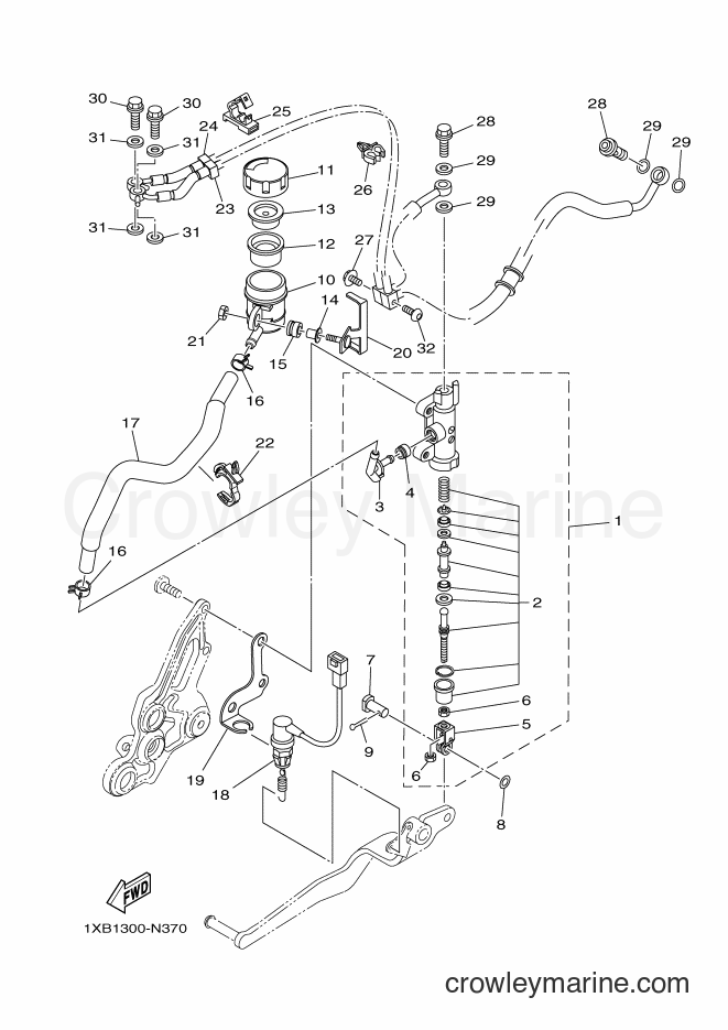 Yamaha Motors MT07A (1XB2) [050] - REAR MASTER CYLINDER