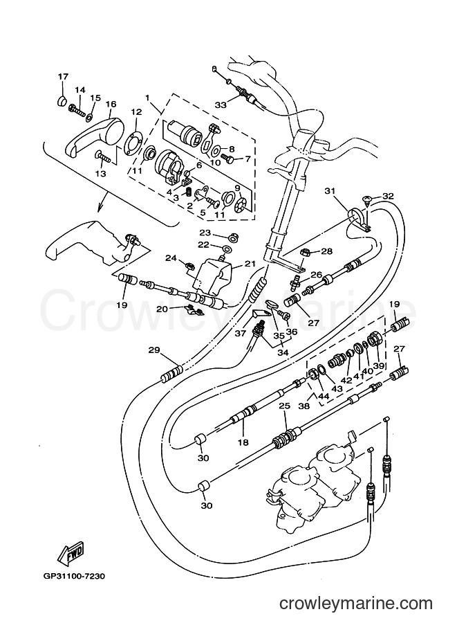 Yamaha Motors WVT760V (GP31) [010] - CONTROL CABLE