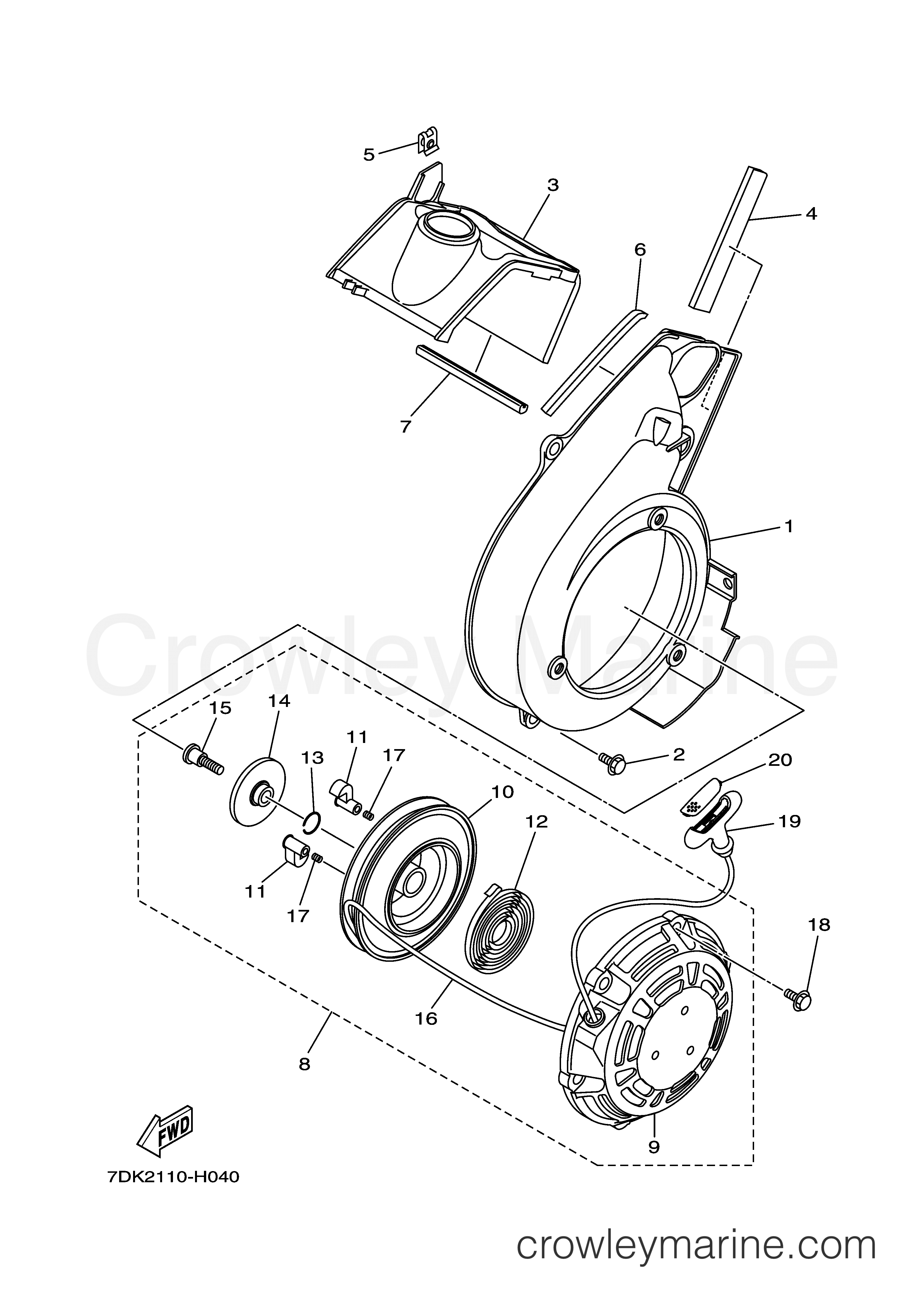 Yamaha Motors EF2000ISC  (EF2000ISC) - AIR SHROUD & STARTER