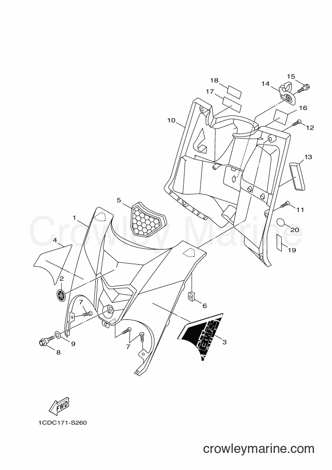 Yamaha Motors YW50F (1CDC) [010] - LEG SHIELD