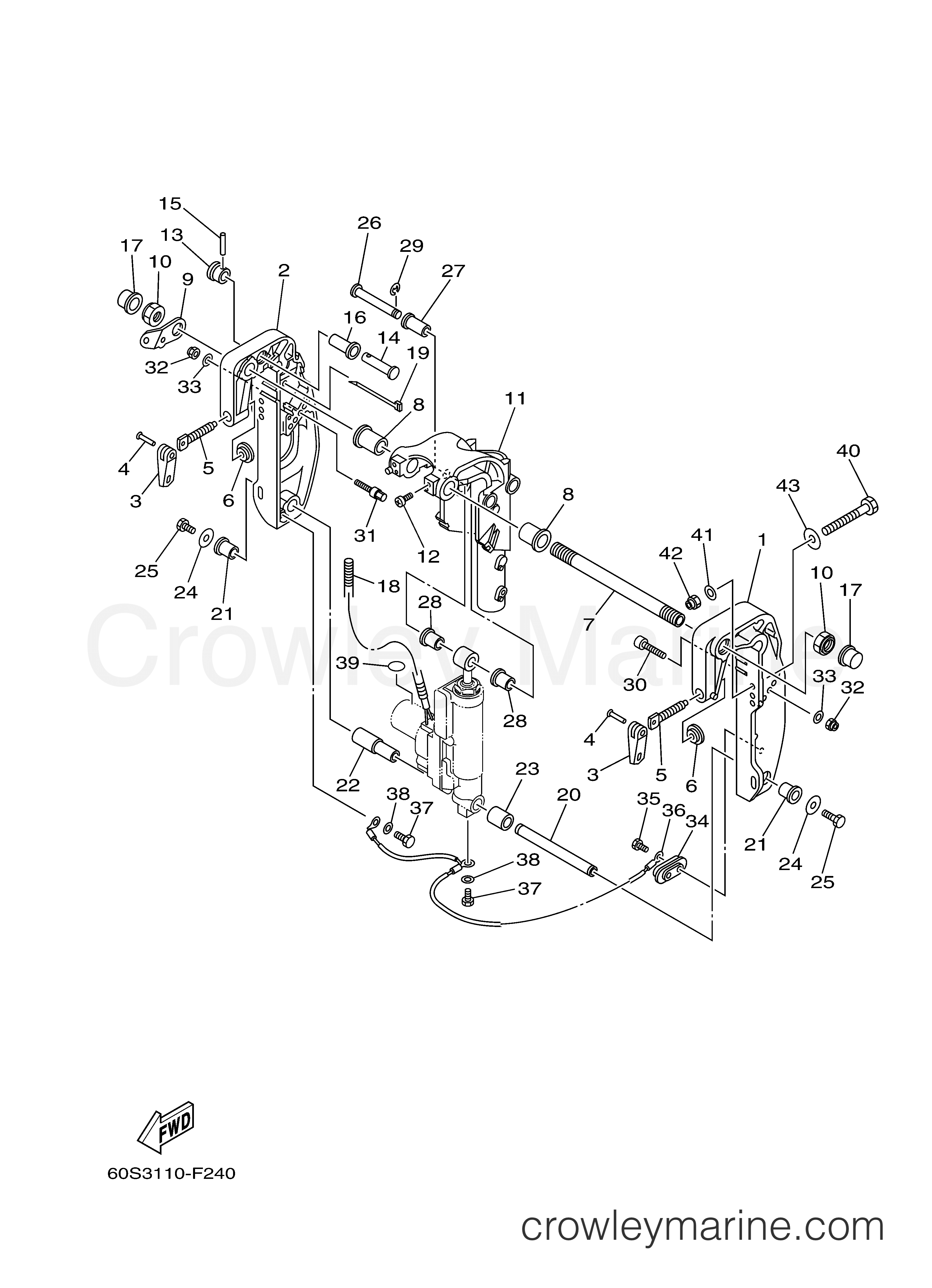 Yamaha Motors T8DPLR - BRACKET 2 PH PR