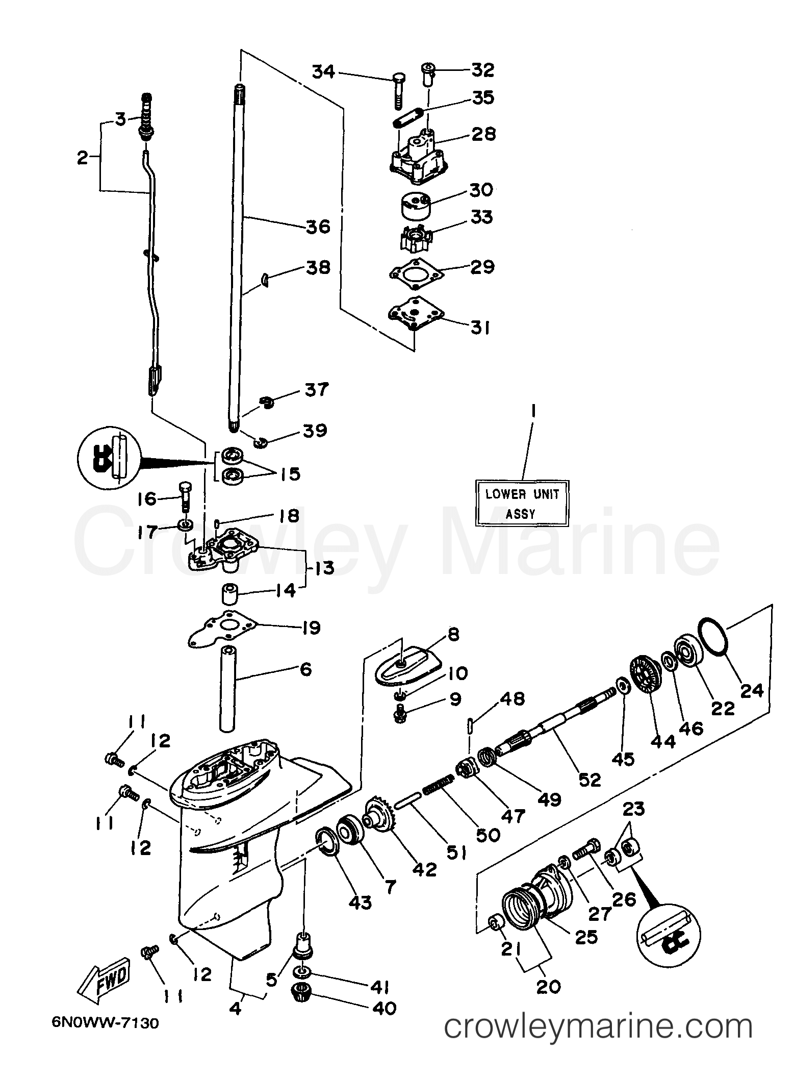 LOWER CASING DRIVE 1 1998 Outboard 8hp 8MLHW Crowley Marine