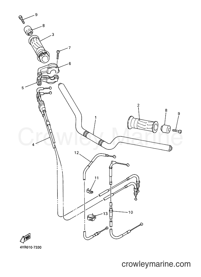 1998 Street Bike FZS600 - FZS600 (5DM1) [050] - STEERING HANDLE & CABLE