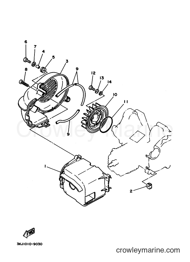1994 Scooter YA50R - YA50R (4PC2) [010] - AIR SHROUD & FAN