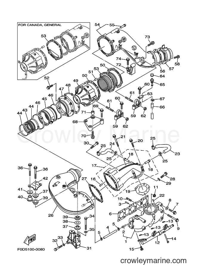 Yamaha Motors JET FOR XA1200Y (66V2) [03A] - EXHAUST 1