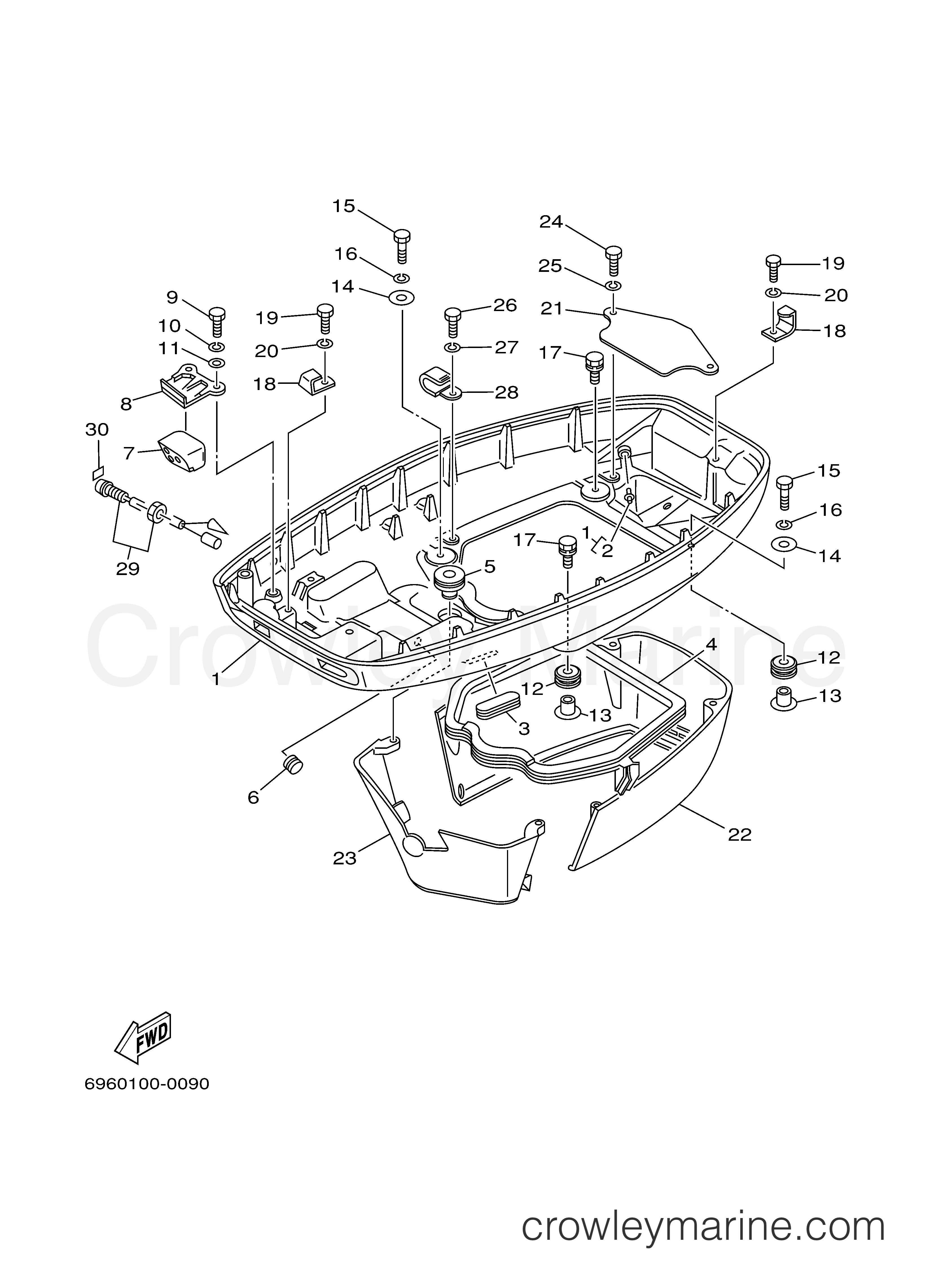 Yamaha Motors E48MLHY - BOTTOM COWLING