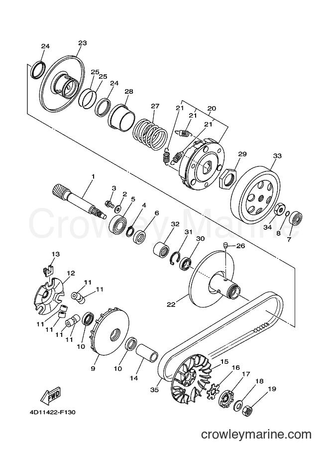 2012 Scooter AF115C - AF115C (23C5) [010] - CLUTCH