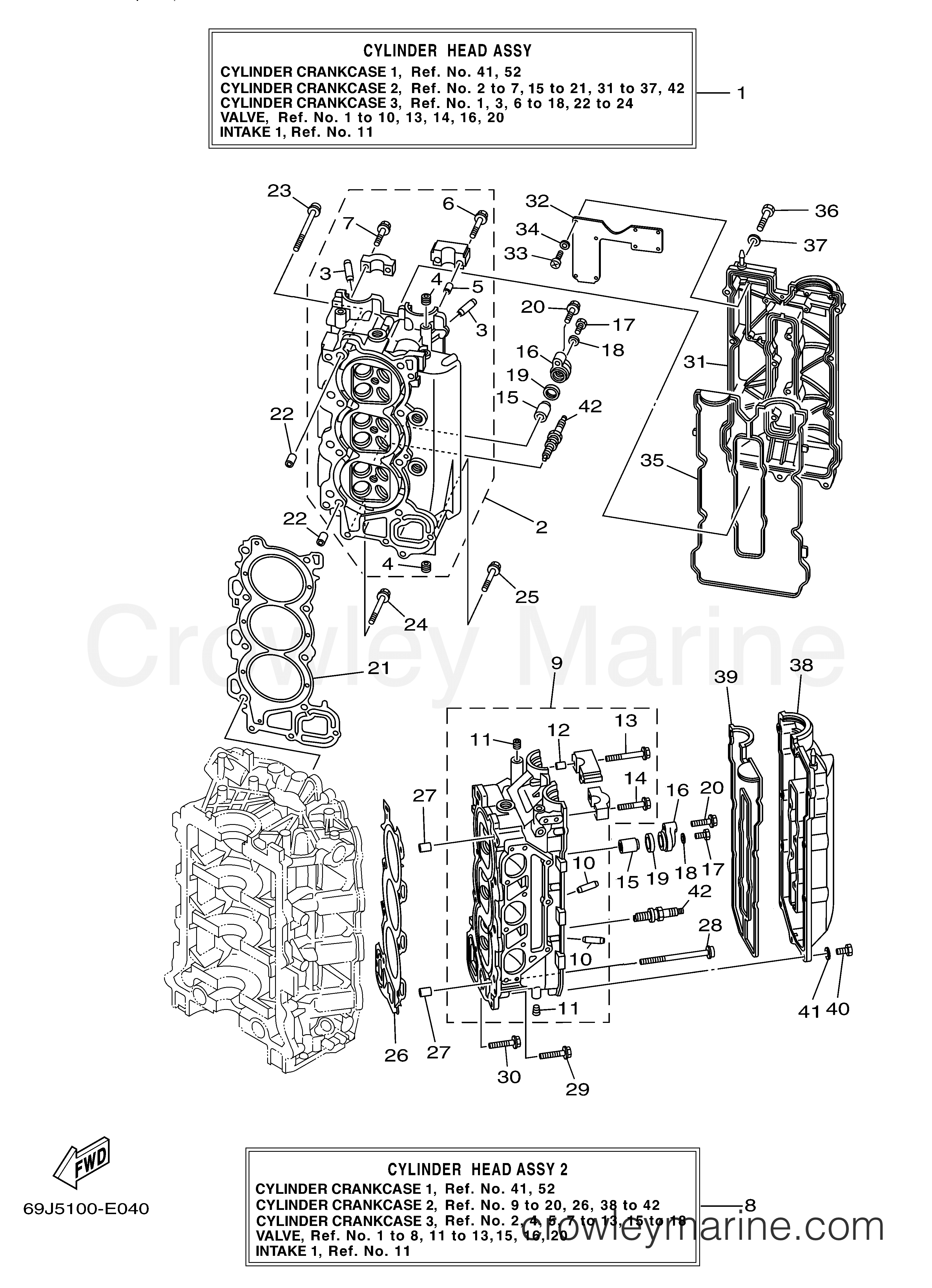 Yamaha Motors F225TXR - CYLINDER CRANKCASE 2
