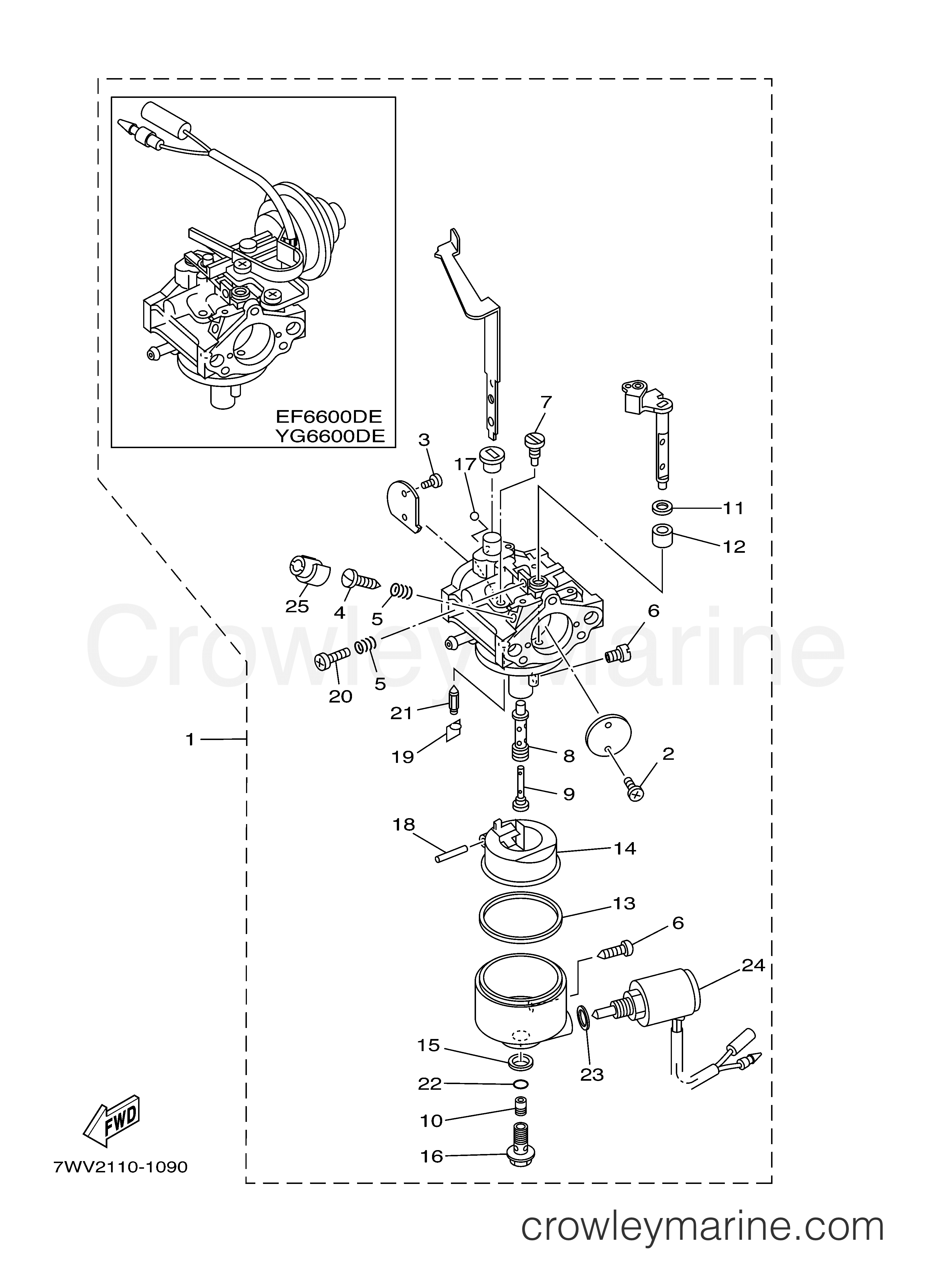 Yamaha Motors EF6600DEC - CARBURETOR 2 EF6600DE YG6600D