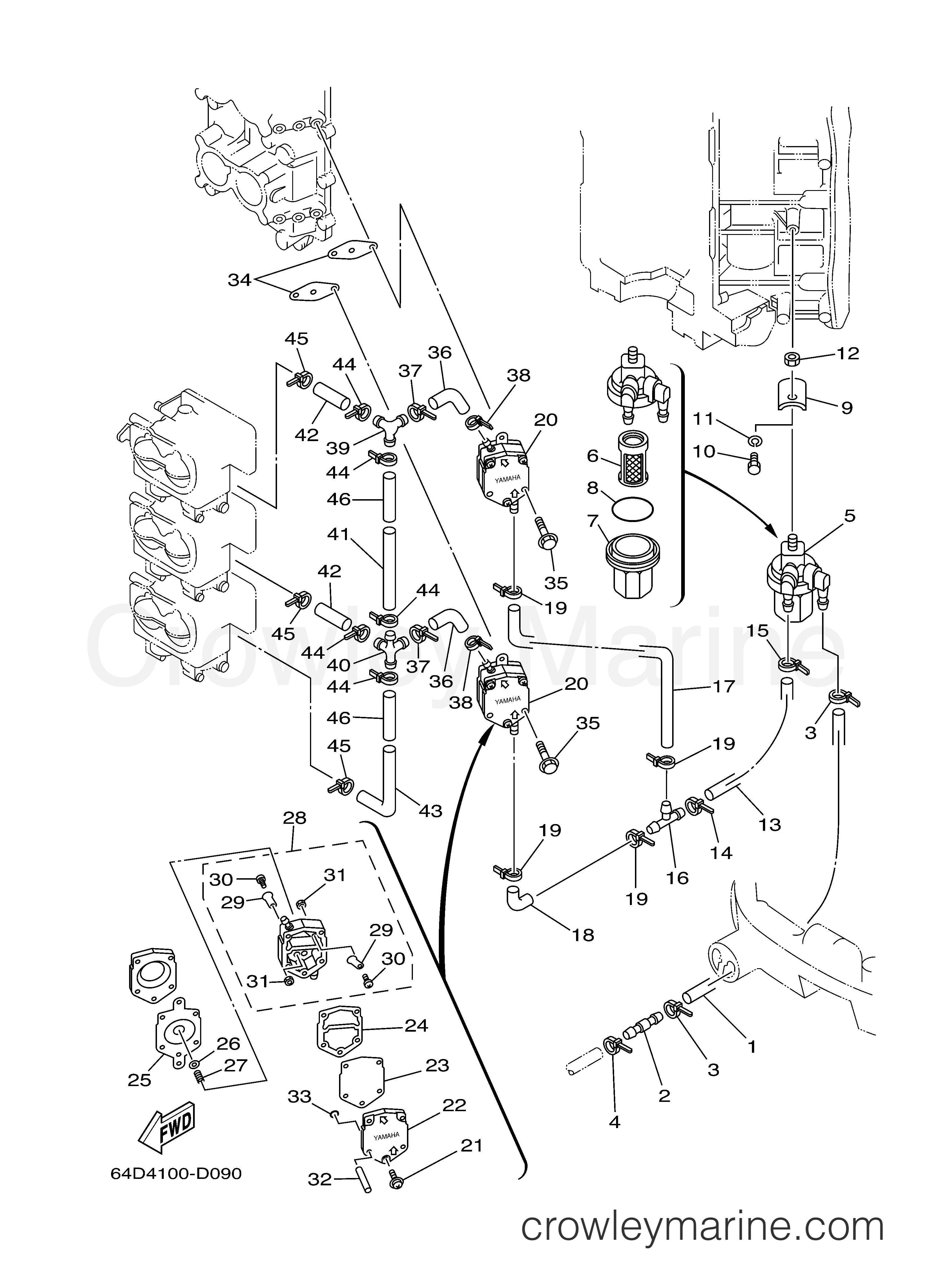 FUEL 2005 Outboard 150hp 150TXRD Crowley Marine