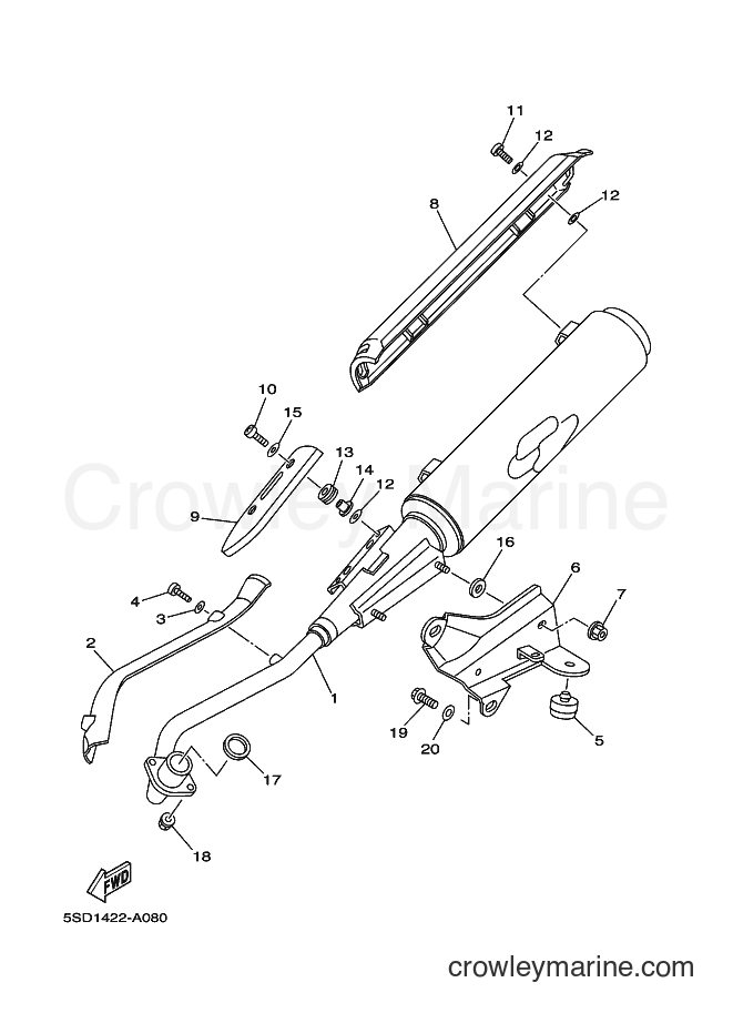 Yamaha Motors T105E (5SD2) [010] - EXHAUST