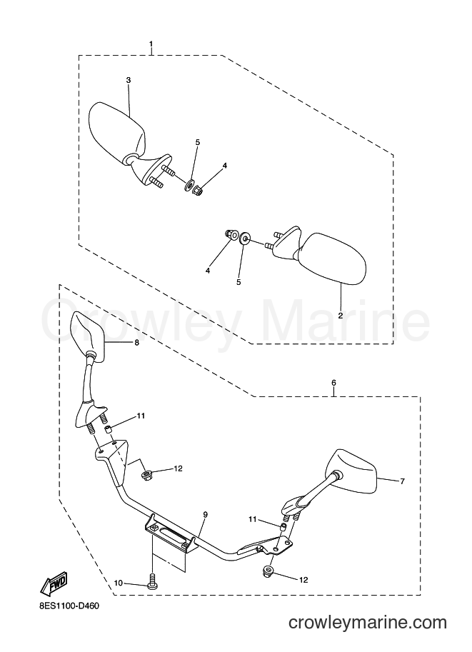 2006 Snowmobile RS10M - RS10M (8FK3) [020] - ALTERNATE REAR VIEW MIRROR