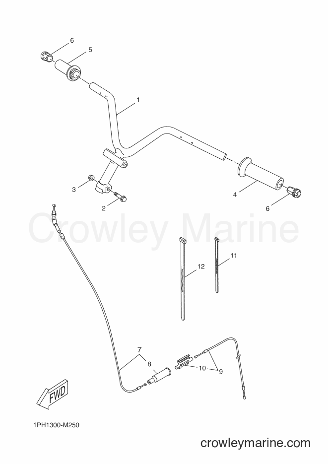 Yamaha Motors NS50 (1PH7) [050] - STEERING HANDLE & CABLE