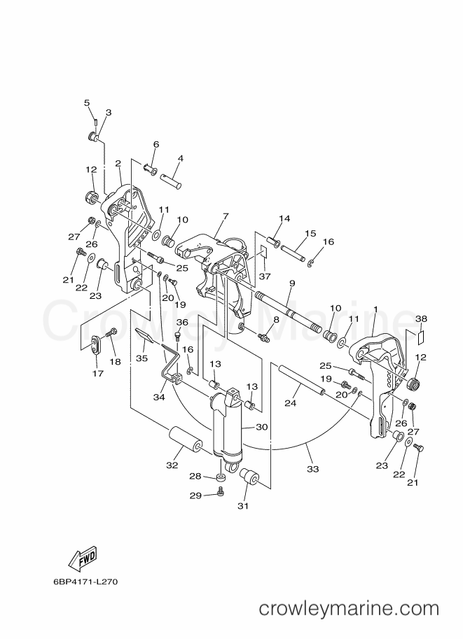 Yamaha Motors F25MHA (6BP4) [460] - BRACKET 3