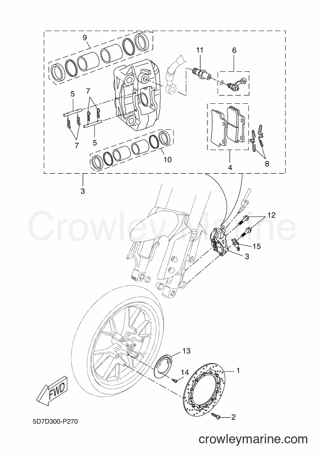 2015 Sport Bike MT125A - MT125A (5D7D) [010] - FRONT BRAKE CALIPER