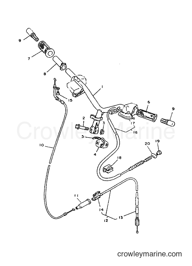 1999 Scooter CY50R - CY50R (3WG8) [010] - STEERING HANDLE & CABLE
