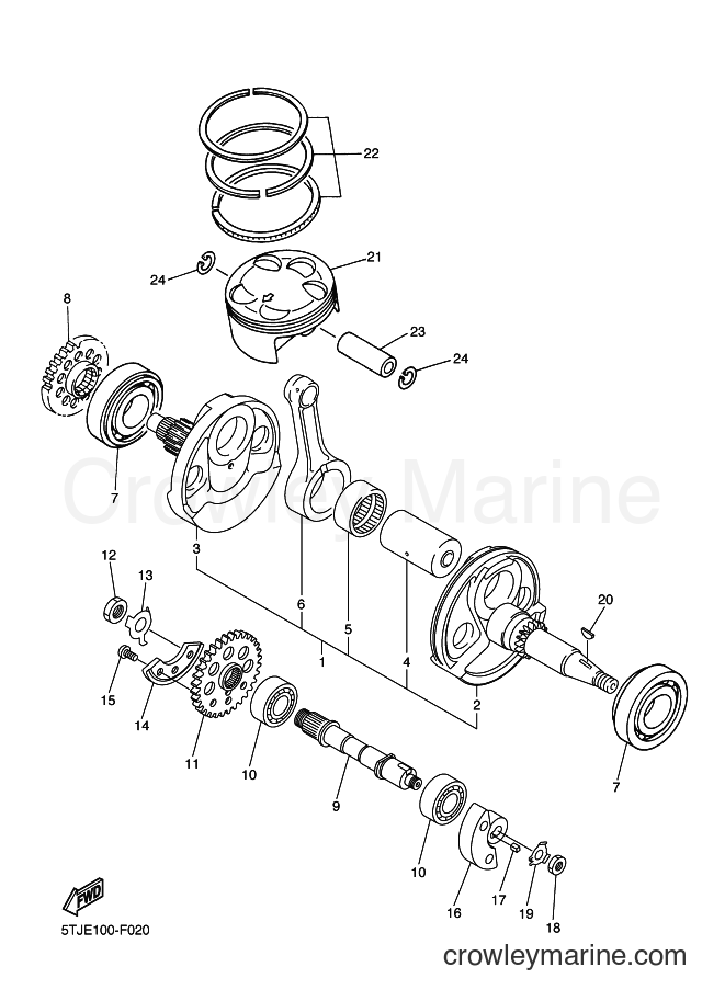 2009 Dirt Bike WR450F - WR450F (5TJP) [010] - CRANKSHAFT & PISTON