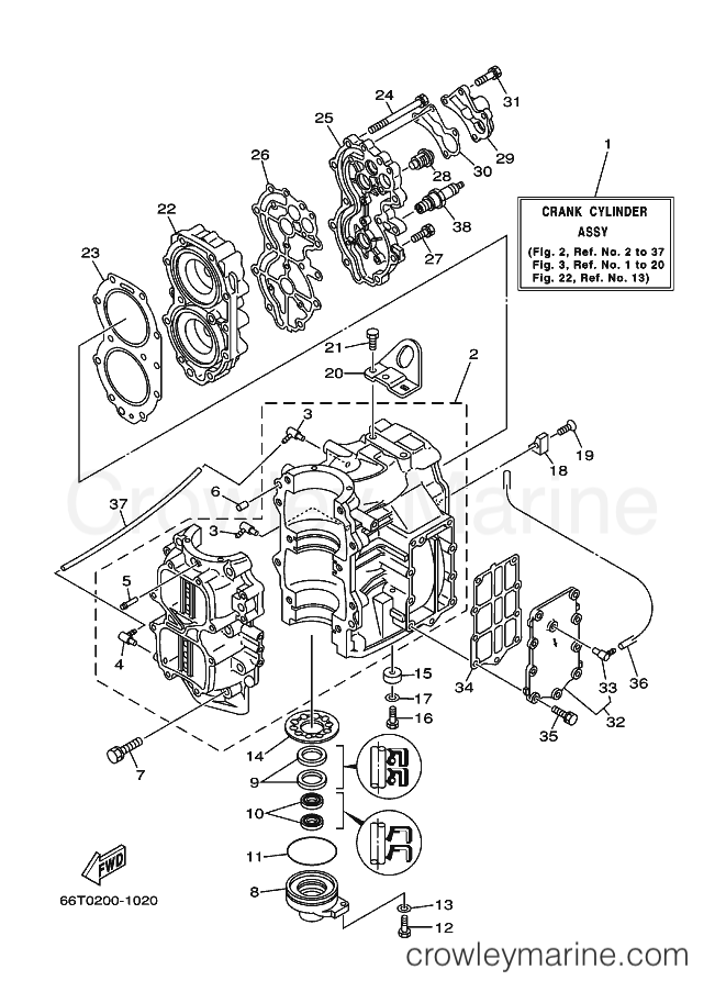 Yamaha Motors E40X (66T2) [430] - CYLINDER & CRANKCASE