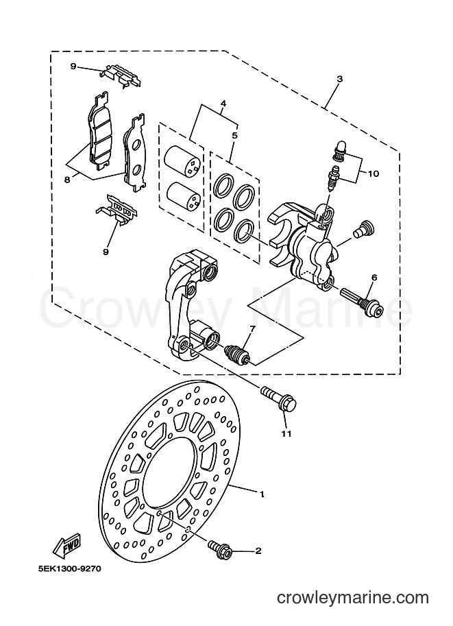 1999 Dirt Bike TW125 - TW125 (5EK2) [010] - FRONT BRAKE CALIPER